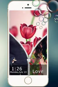 Couple Zipper Lock Screen Screen Shot 3