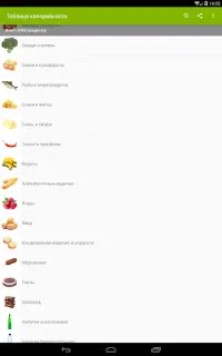 Таблица калорийности продуктов Screen Shot 8
