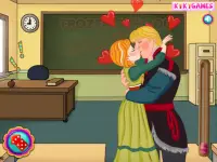 ICE PRINCESS SCHOOL KISS - Kiss games for girls Screen Shot 1
