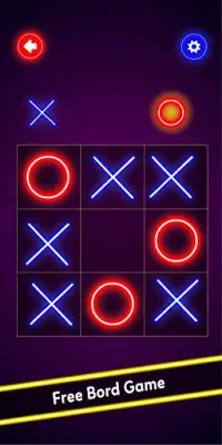 Tic Tac Toe  Neon: Free Board Game Screen Shot 2