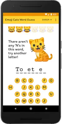 Emoji Cats Word Guess Screen Shot 2