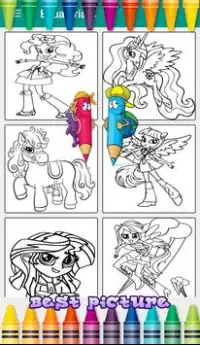 Coloring My Little Pony Equestria Girls for fans Screen Shot 2