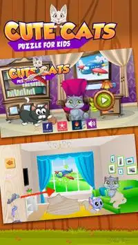 Permainan puzzle kucing teka-teki pendidikan Screen Shot 0