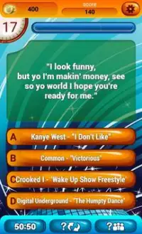 Guess The Lyrics Rap Quiz Screen Shot 1