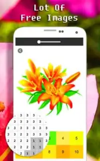 Lilienblütenfarbe nach Anzahl - Pixel Art Screen Shot 1