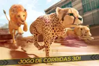 Leopardo vs Clã dos Leões! Corrida Selvagem Screen Shot 0