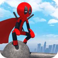 Flying Hero Spider- Rope Hero Stickman Crime City