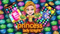 Princess Lady Knight: ปริศนาอัญมณีและการจับคู่ 3 Screen Shot 0
