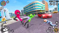 Stickman Rope Hero:Spider Game Screen Shot 2