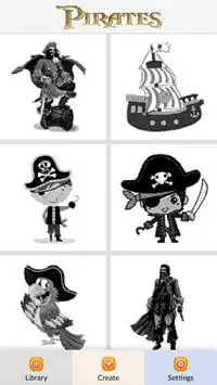 Pirates Color by Number - Pixel Art Game Screen Shot 0