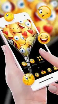 😍Zipper Smiley Emoji Launcher Theme HD Wallpapers Screen Shot 4