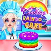 Ice Queen Cooking Rainbow Cake