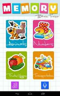 Memory Game: Animals, Fruits, Cars & Numbers Screen Shot 4