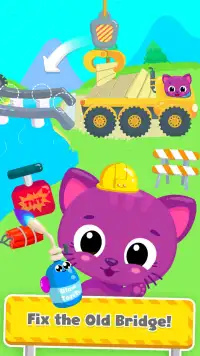 Cute & Tiny Construction Cars - Build a Pet Town Screen Shot 2