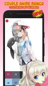 Girly Anime Manga Kawaii Color By Number Pixel Art Screen Shot 3
