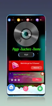Zizzy Piggy Theme Song - Piano game Screen Shot 0