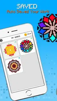 Mandala Flowers Pixel Art - Coloring By Number Screen Shot 2