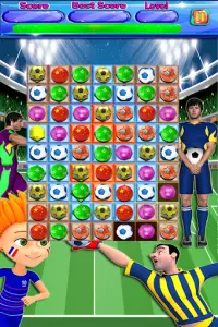 Puzzle De Futebol Blast-Tesouro Jogo 3 Screen Shot 2