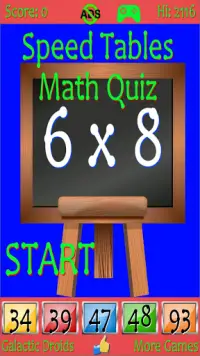 Speed Tables Math Quiz Screen Shot 5