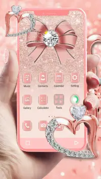 Luxury Rose Gold Diamond APUS Launcher Theme Screen Shot 0