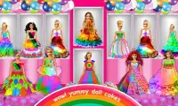 Rainbow Doll Cake bakery Game - Anak Memasak DIY Screen Shot 1