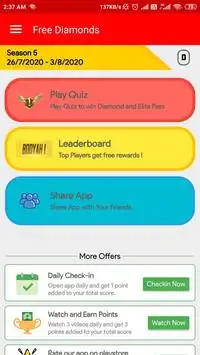 Free Diamonds and Elite Pass Screen Shot 0