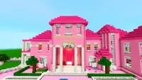 Розовый дом для девочек. Майнкрафт карты Screen Shot 4
