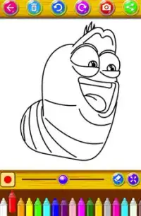 Coloring pages Larva worm games free Screen Shot 2