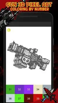 Gun 3D Pixel Art - Color By Number Screen Shot 5