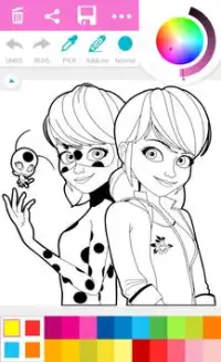 Ladybug and Cat Noir Coloring Book Screen Shot 1