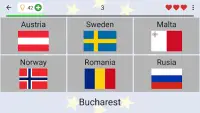 Negara di Eropah: Peta, bendera dan ibu kota kuiz Screen Shot 5