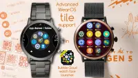 Watchface Tile Launcher dari Bubble Cloud Wear OS Screen Shot 1