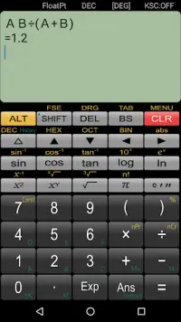 Kalkulator ilmiah Panecal Screen Shot 3