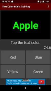 Text Color Brain training Screen Shot 1