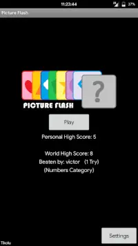 Picture Flash! Memory Game Screen Shot 0