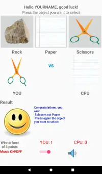 Rock Paper or Scissors Screen Shot 1