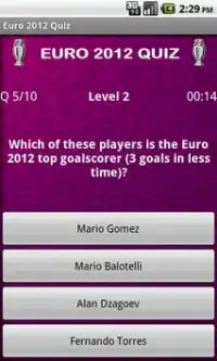 Euro 2012 Quiz Screen Shot 2