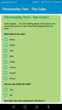 Personality Test - The Cube Screen Shot 0
