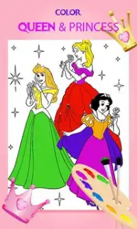 Coloring Queens and Princesses Screen Shot 3