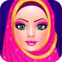 jilbab boneka salon mode berdandan permainan
