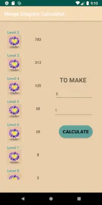 Merge Dragons Calculator Screen Shot 1