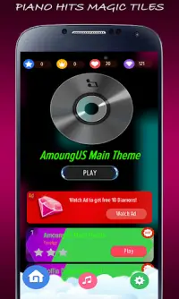 Amoung-Us impostor game piano tiles Screen Shot 0