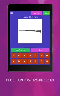 Guess the gun in pubg mobile FREE GUN  2021 Screen Shot 9
