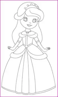 princess coloring 10 page Screen Shot 3