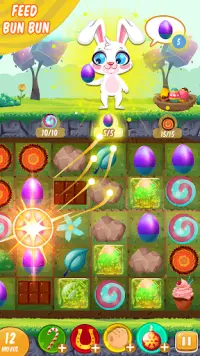 Easter Rabbit Egg Jogos: Candy Match 3 e Vestir Screen Shot 0