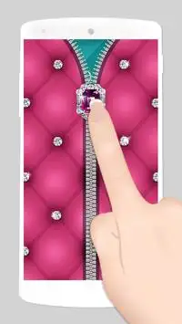 fake zipper diamond lock Screen Shot 1