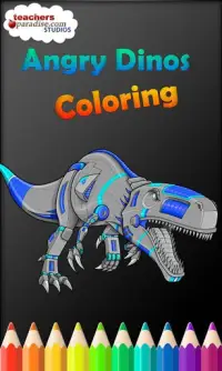 Robot Dinosaurs & Big Angry Dinos Coloring Pages Screen Shot 0