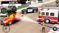 Bomberos Juegos: Rescate Sim Screen Shot 2