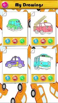 Coloring Cartoon Cars Cute Screen Shot 7