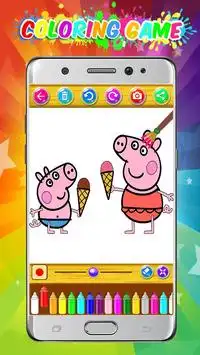 coloring pepp pig game Screen Shot 5